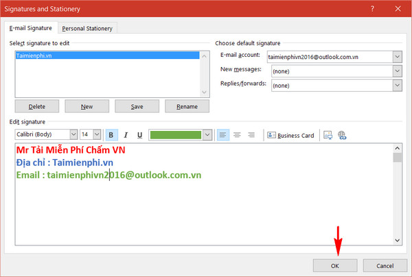 Tạo chữ ký Outlook, thêm chữ ký trong email Outook