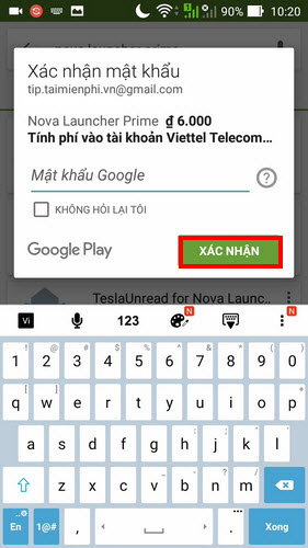 Hướng dẫn thanh toán Google Play bằng tài khoản Viettel