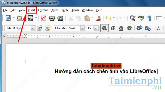 Chèn ảnh vào LibreOffice