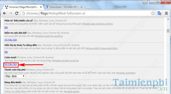 Tắt Smooth Scrolling trong Google Chrome