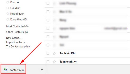 remove the list of three tu google mail