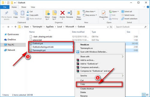 huong dan sao luu du lieu outlook