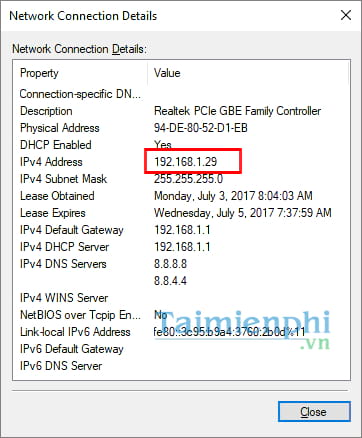 Cách kiểm tra địa chỉ IP trên máy tính, check IP trong LAN