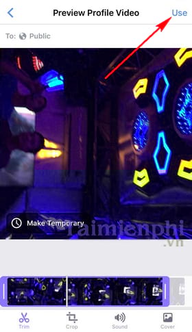 dung video lam anh dai dien tren Facebook
