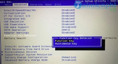 Cách bật, tắt phím chức năng FN + F1, F2, F3, ... F12 trên Laptop