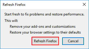 Firefox - Khôi phục cài đặt mặc định cho trình duyệt