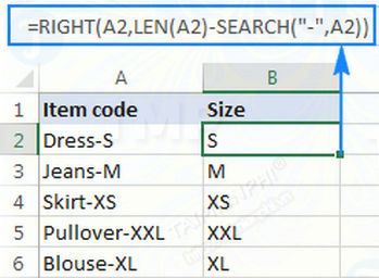 Hàm RIGHT trong Excel, cú pháp và ví dụ minh họa