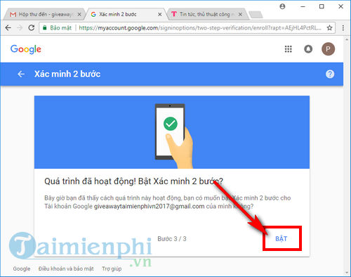 Bảo mật 2 lớp gmail, kích hoạt xác minh 2 bước trong gmail