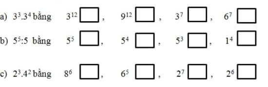Giải toán lớp 6 tập 1 trang 30, 31 chia hai lũy thừa cùng cơ số