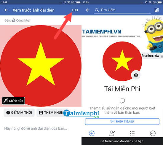 Cách thay Avatar hình cờ tổ quốc Việt Nam