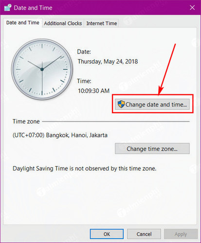 Chỉnh thời gian windows 10, thay đổi ngày giờ trên Win 10