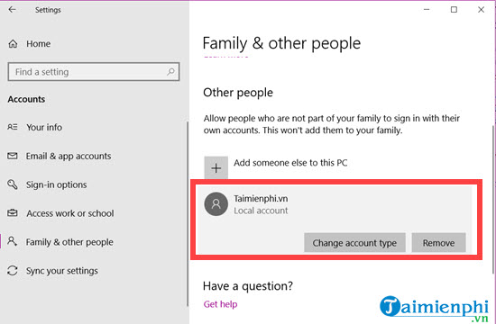 Tạo và xóa user, tài khoản người dùng mới trên Windows 10