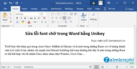 Cách sửa lỗi font chữ, fix lỗi phông chữ trong Word, Excel bằng Unikey