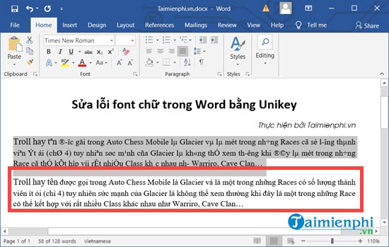 Sửa lỗi font chữ trong Word, Excel bằng Unikey 7