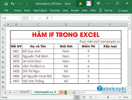 Cách dùng hàm IF trong Excel nhiều điều kiện, công thức, ví dụ chi tiế