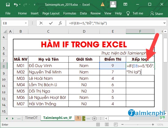 ham if trong Excel