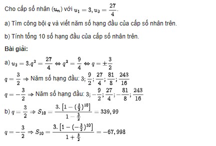 Giải toán lớp 11 trang 56 sách Cánh Diều tập 1, Cấp số nhân 9 giai toan lop 11 trang 56 sach canh dieu tap 1 cap so nhan 4