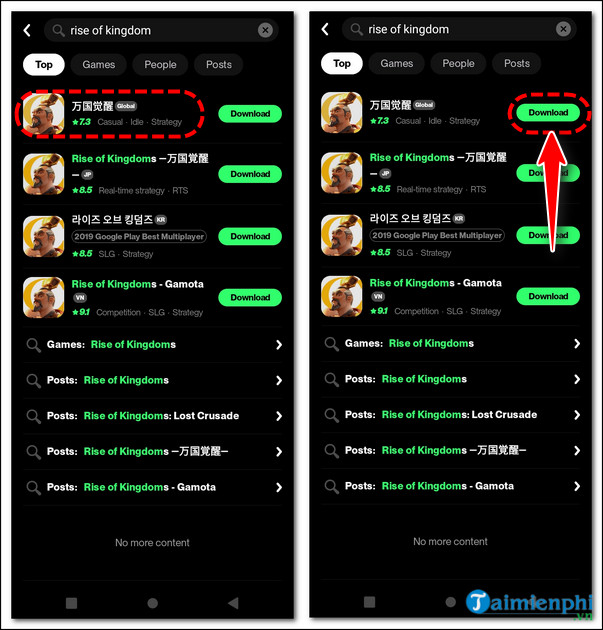 cach tai rise of kingdoms ban quoc te tren iOS